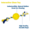 Rubber Soccer Ball Chew Toy with Tug Rope  -- Great for Active Dogs
